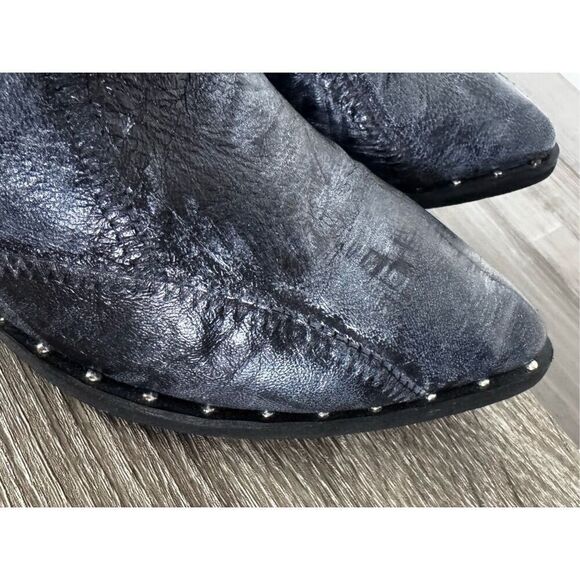 Villa Wang Studded Slip On Gray Western Booties Size 7.5 - Picture 9 of 11